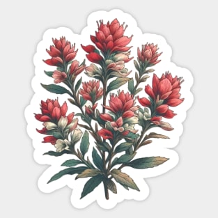 Vintage Indian Paintbrush Botanical Sticker